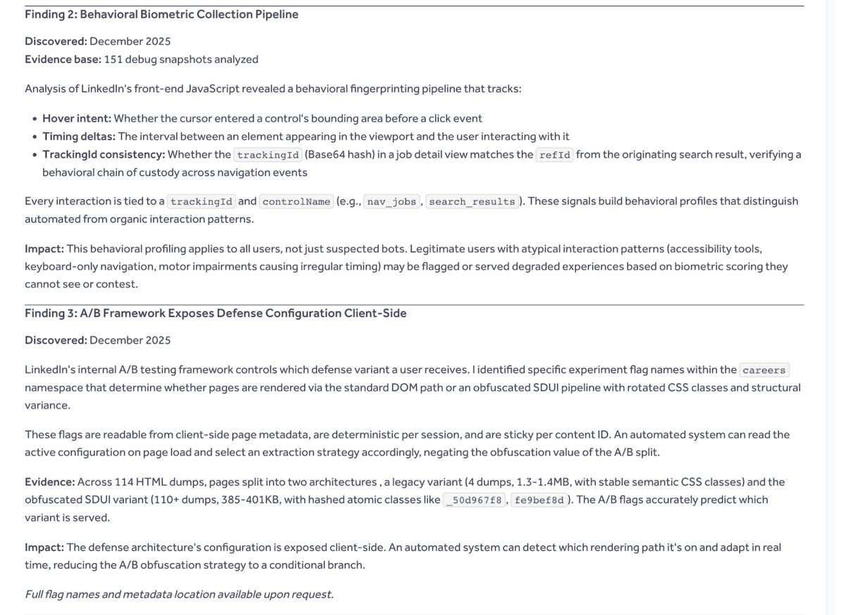 HackerOne submission showing Finding 2 and Finding 3